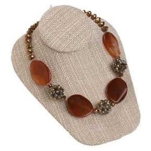 Juego de 4 Expositores de Joyería de Lino SS - Collares, Anillos, Pulseras