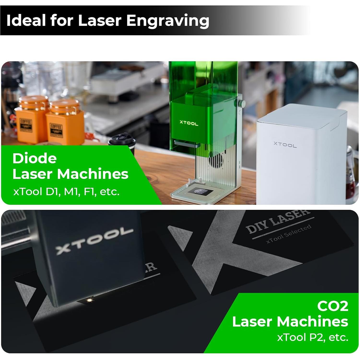 Tarjetas de Metal Verde xTool 60 Pcs 8.6x5.4 cm para Grabado