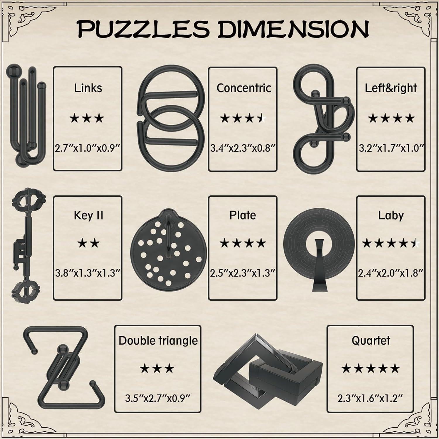 Juego de Rompecabezas 3D de Metal NORDISTRICT 8 Piezas