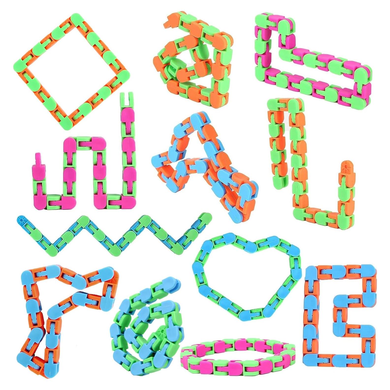 Paquete de 12 Juguetes Antiestrés Wacky Tracks para Niños y Adultos