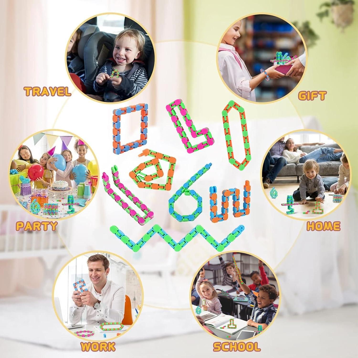 Paquete de 12 Juguetes Antiestrés Wacky Tracks para Niños y Adultos