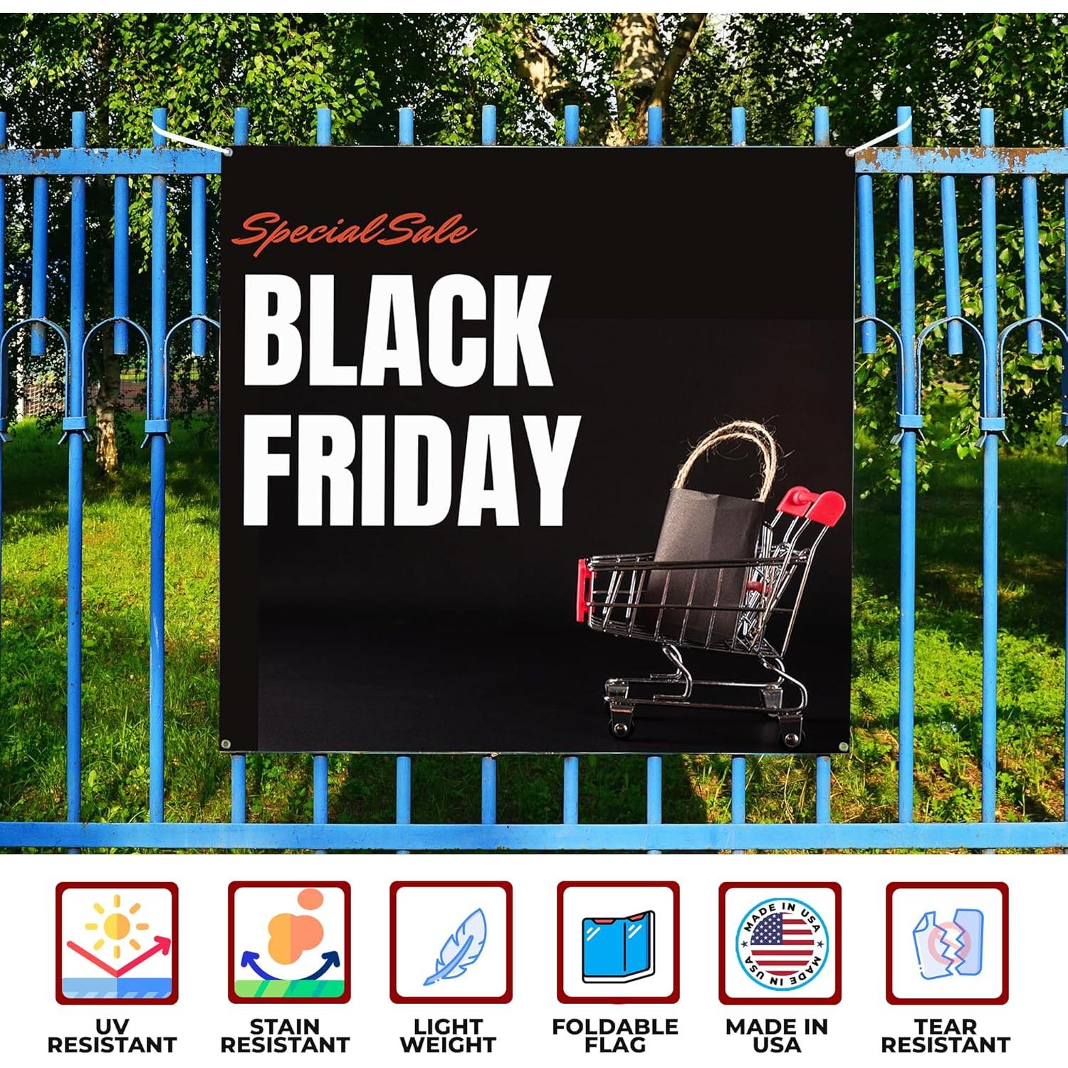 Banner Publicitario Mavis Printing 1.22x1.22m para Black Friday