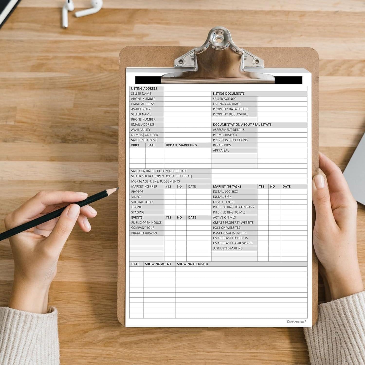 Registro de Clientes Vendedores Life Charge 50 Páginas 21.6x27.9cm