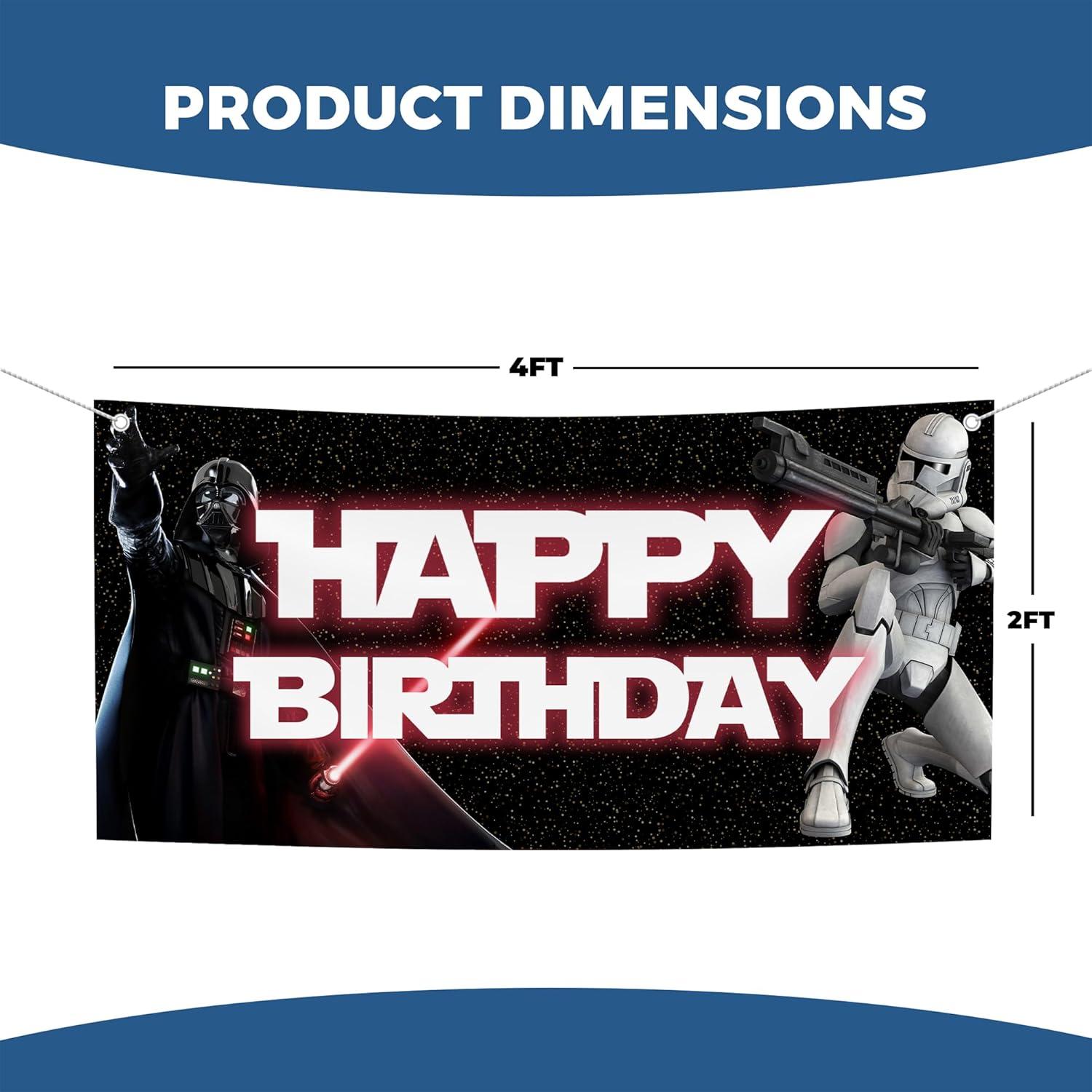 Banner de Cumpleaños Star Wars BCB Print 1.22x0.61m HD