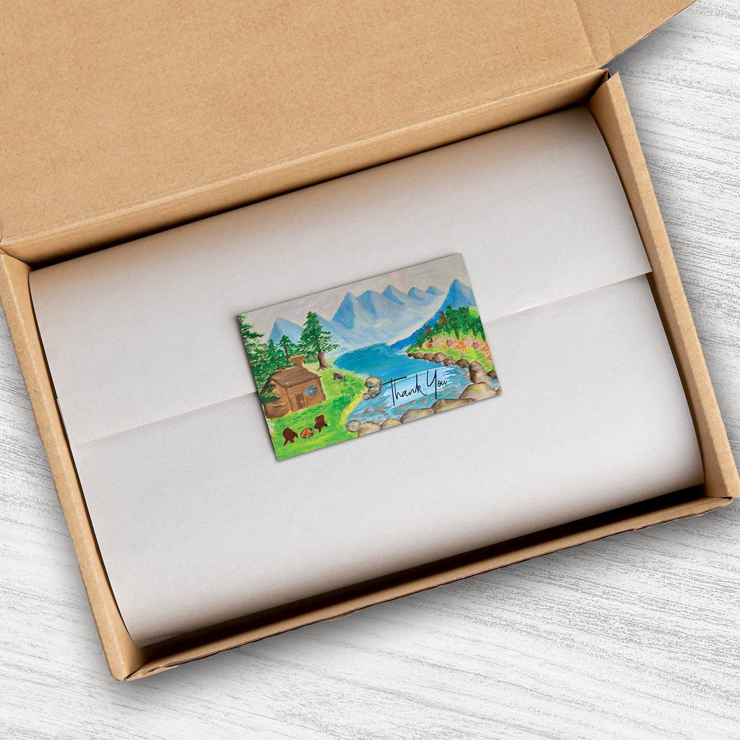 Tarjetas de Agradecimiento Kachy Design Cabaña 100 Unidades