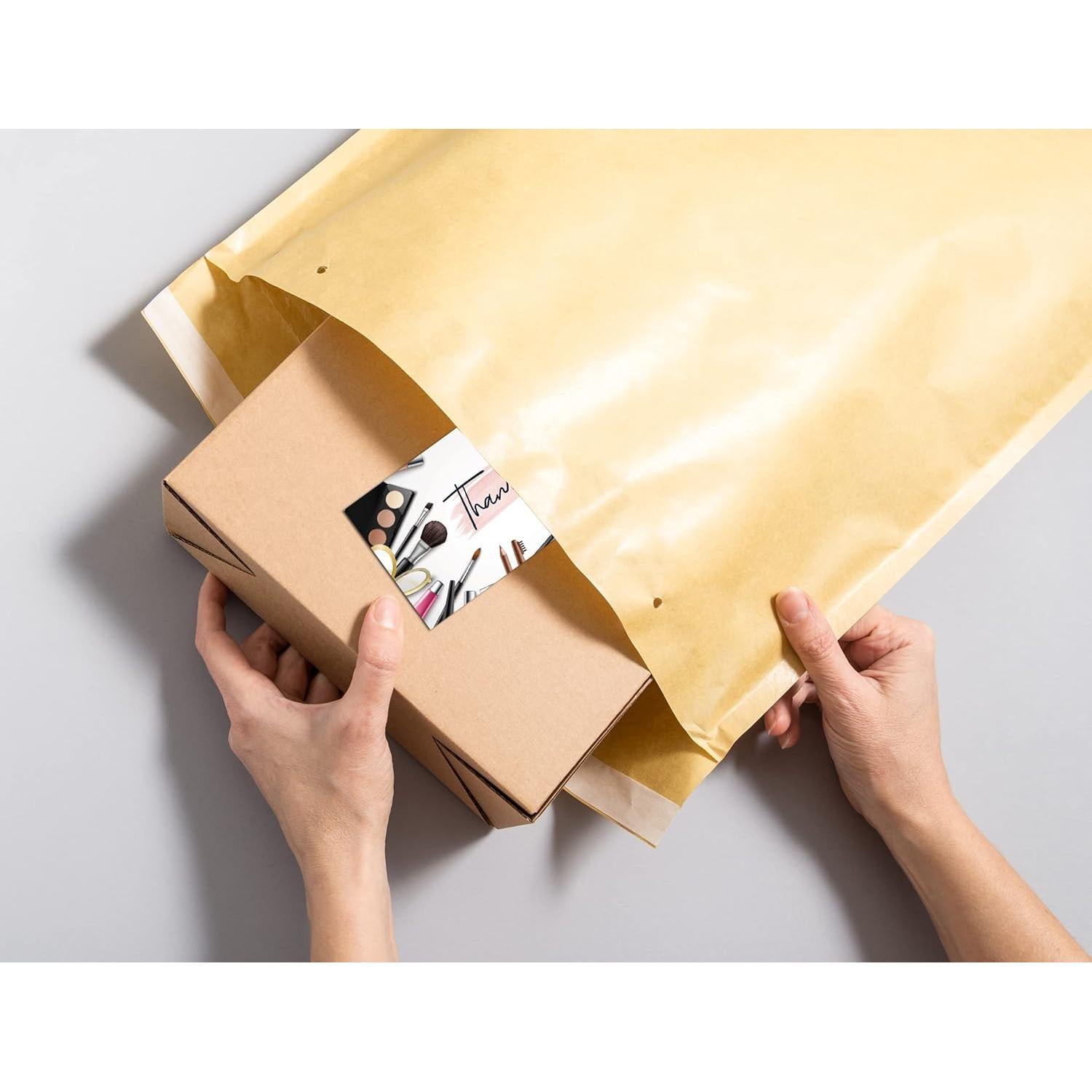 Tarjetas de Agradecimiento Kachy Design 100 Unidades 5x9 cm