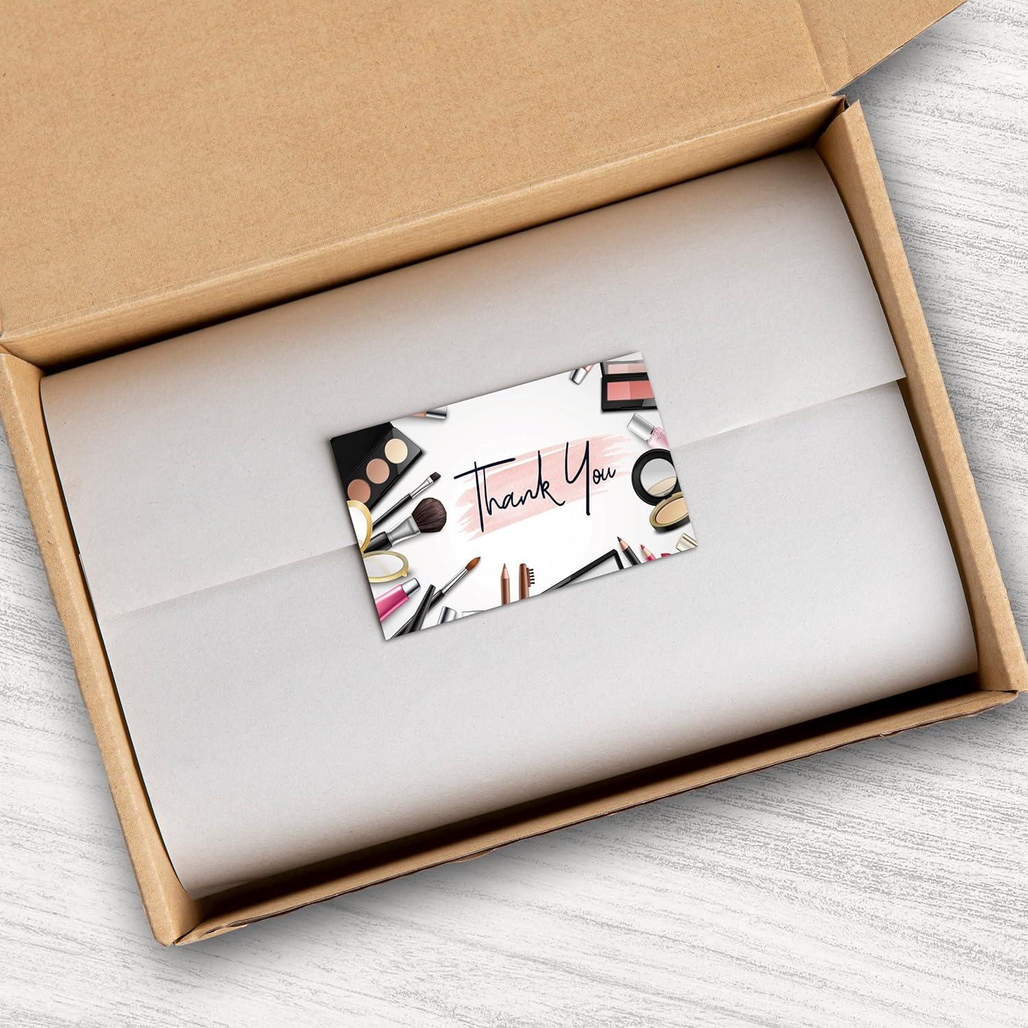 Tarjetas de Agradecimiento Kachy Design 100 Unidades 5x9 cm