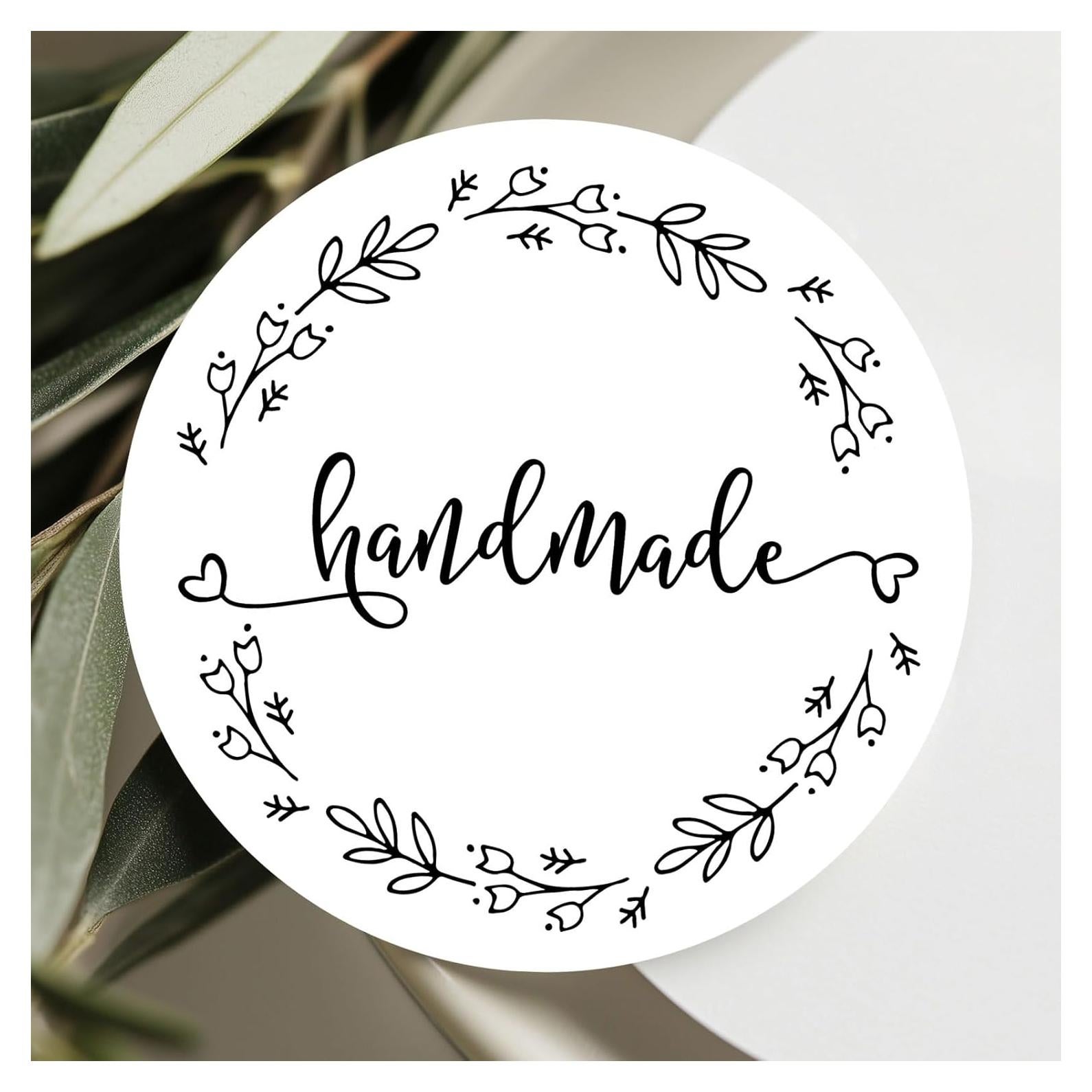 120 Pegatinas Hechas a Mano Redondas 40mm para Negocios