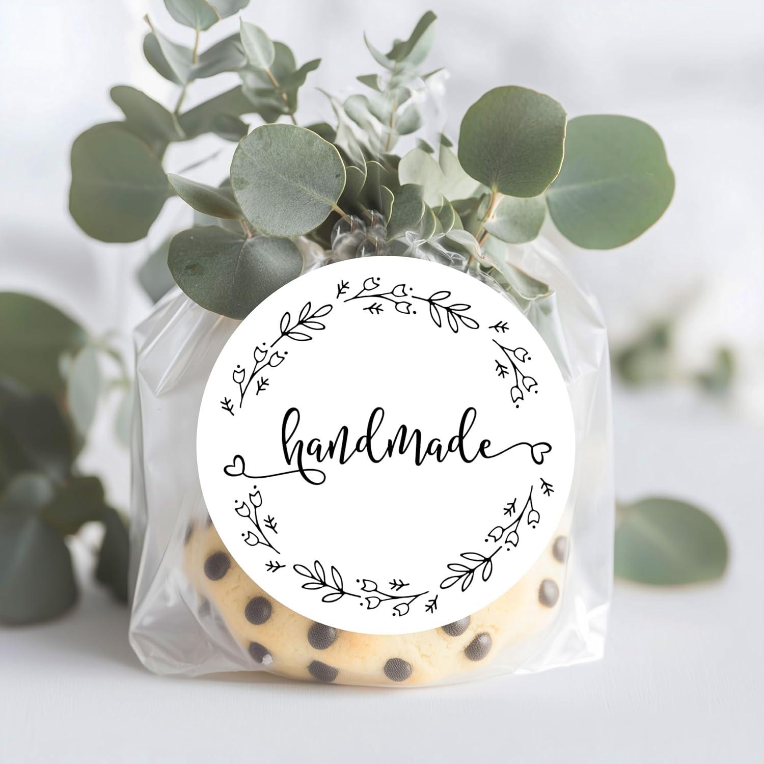 120 Pegatinas Hechas a Mano Redondas 40mm para Negocios