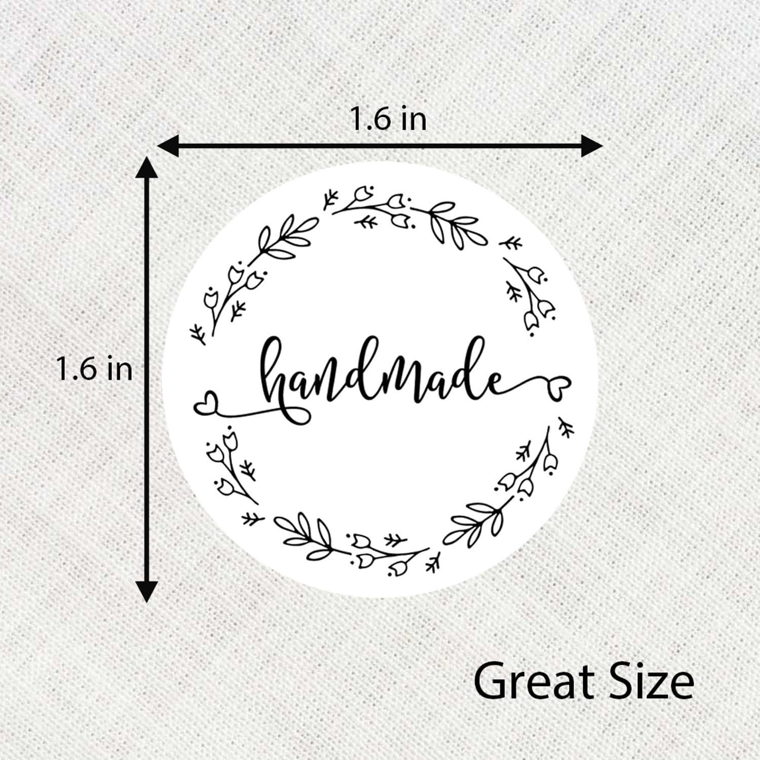 120 Pegatinas Hechas a Mano Redondas 40mm para Negocios