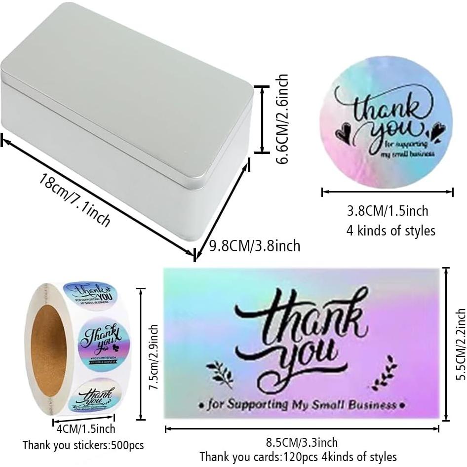 Set de 620 Stickers y Tarjetas de Agradecimiento Lollutdotu