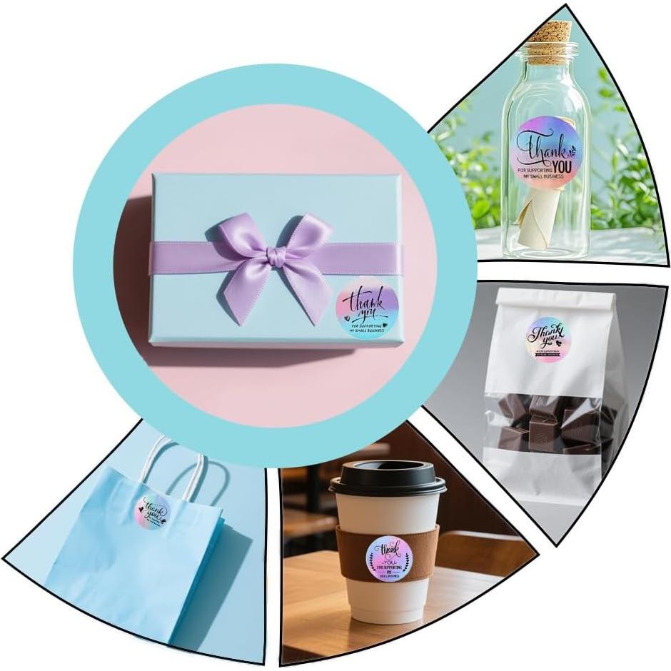 Set de 620 Stickers y Tarjetas de Agradecimiento Lollutdotu