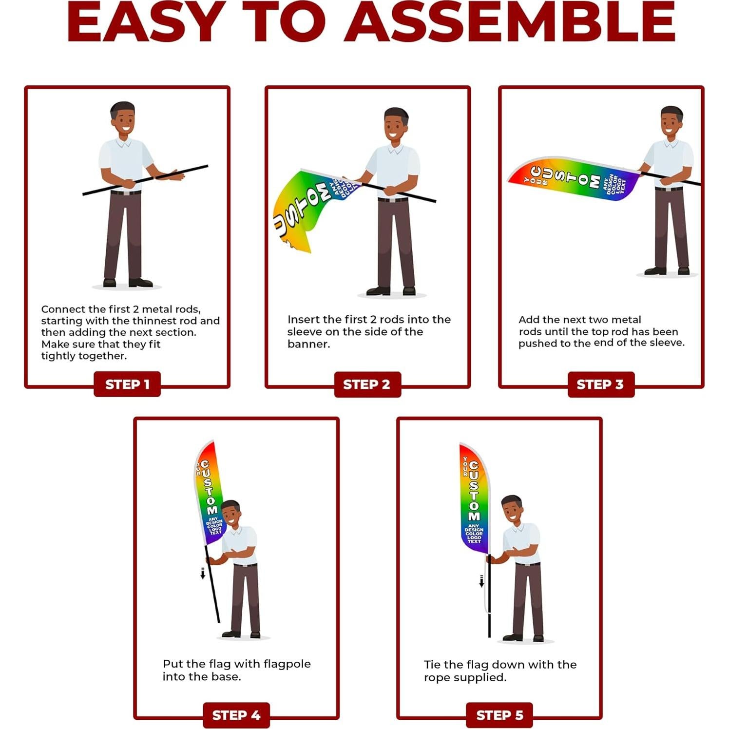 Bandera de Pluma Mavis Print 350 cm para Venta de Garaje