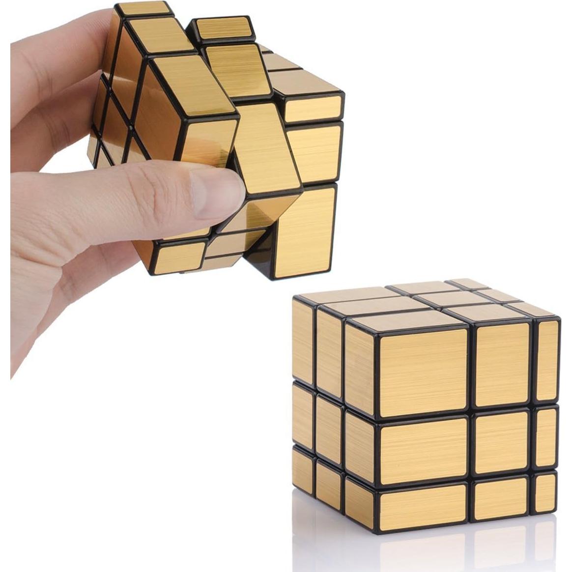 Cubo Espejo 3x3 D-FantiX Shengshou - 2 Paquete Dorado/Plateado