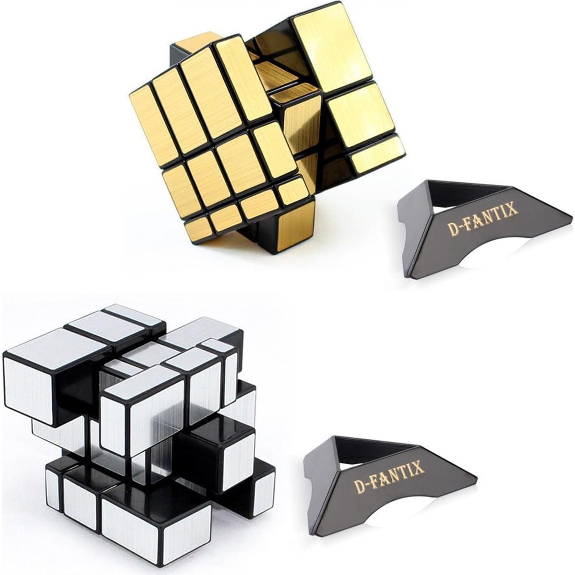Cubo Espejo 3x3 D-FantiX Shengshou - 2 Paquete Dorado/Plateado
