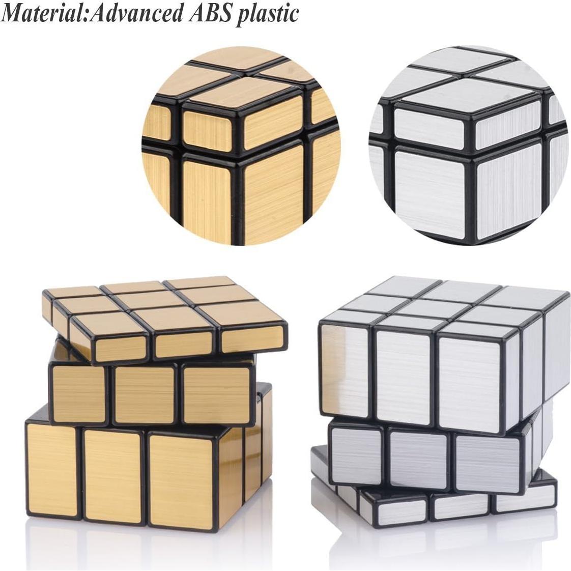 Cubo Espejo 3x3 D-FantiX Shengshou - 2 Paquete Dorado/Plateado