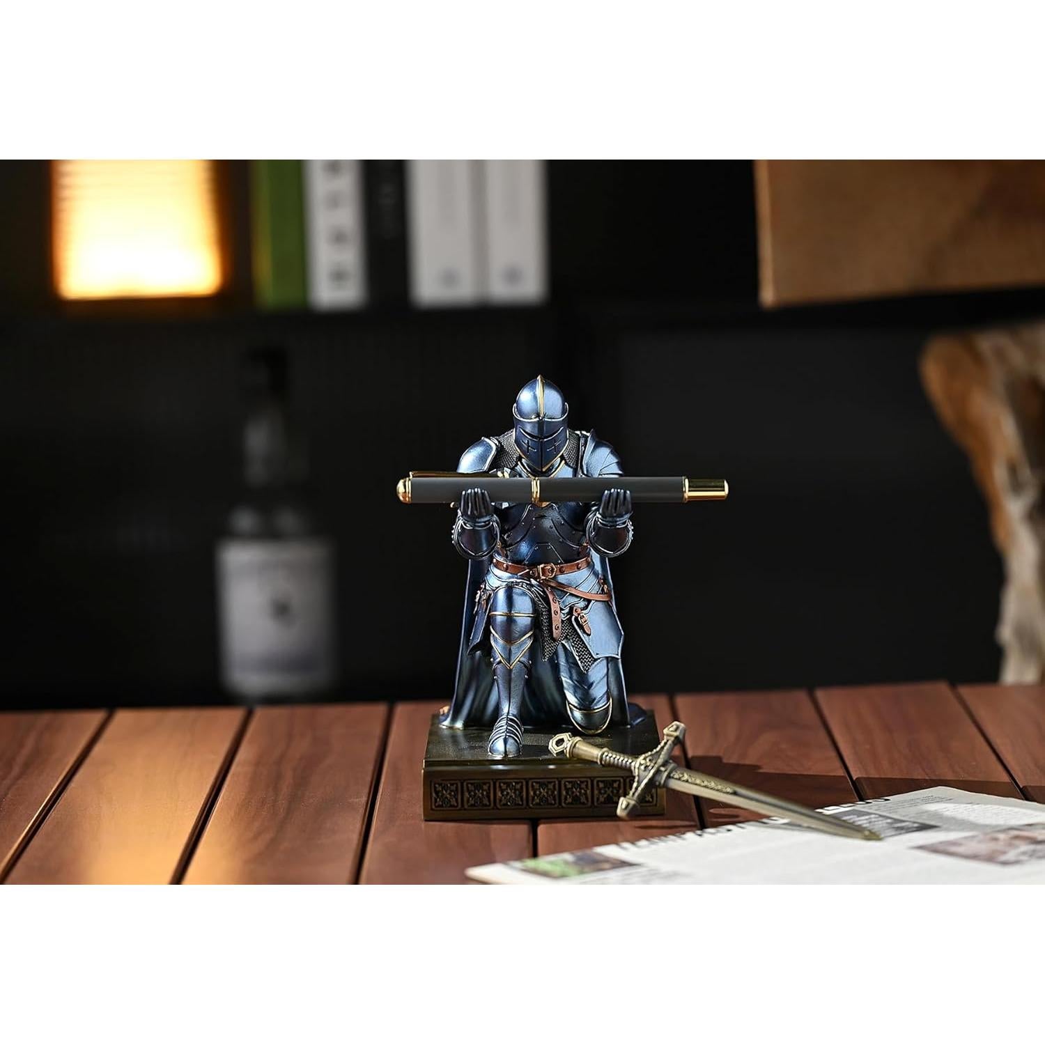 Soporte para Pluma Guerrero Medieval Amoysanli Azul