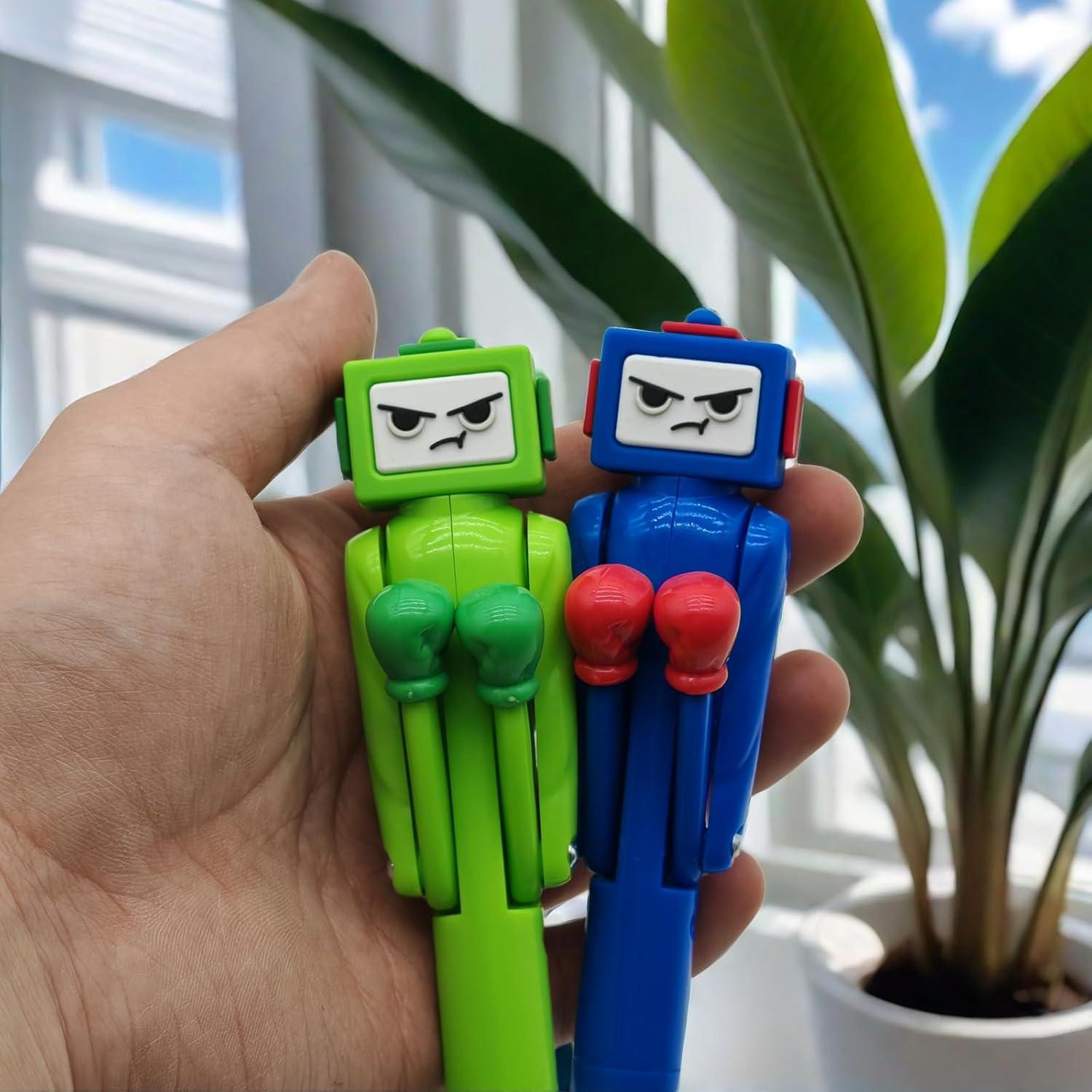 Bolígrafo de Boxeo Robot NANYKZ - 2PCS - Azul y Verde 1.0mm