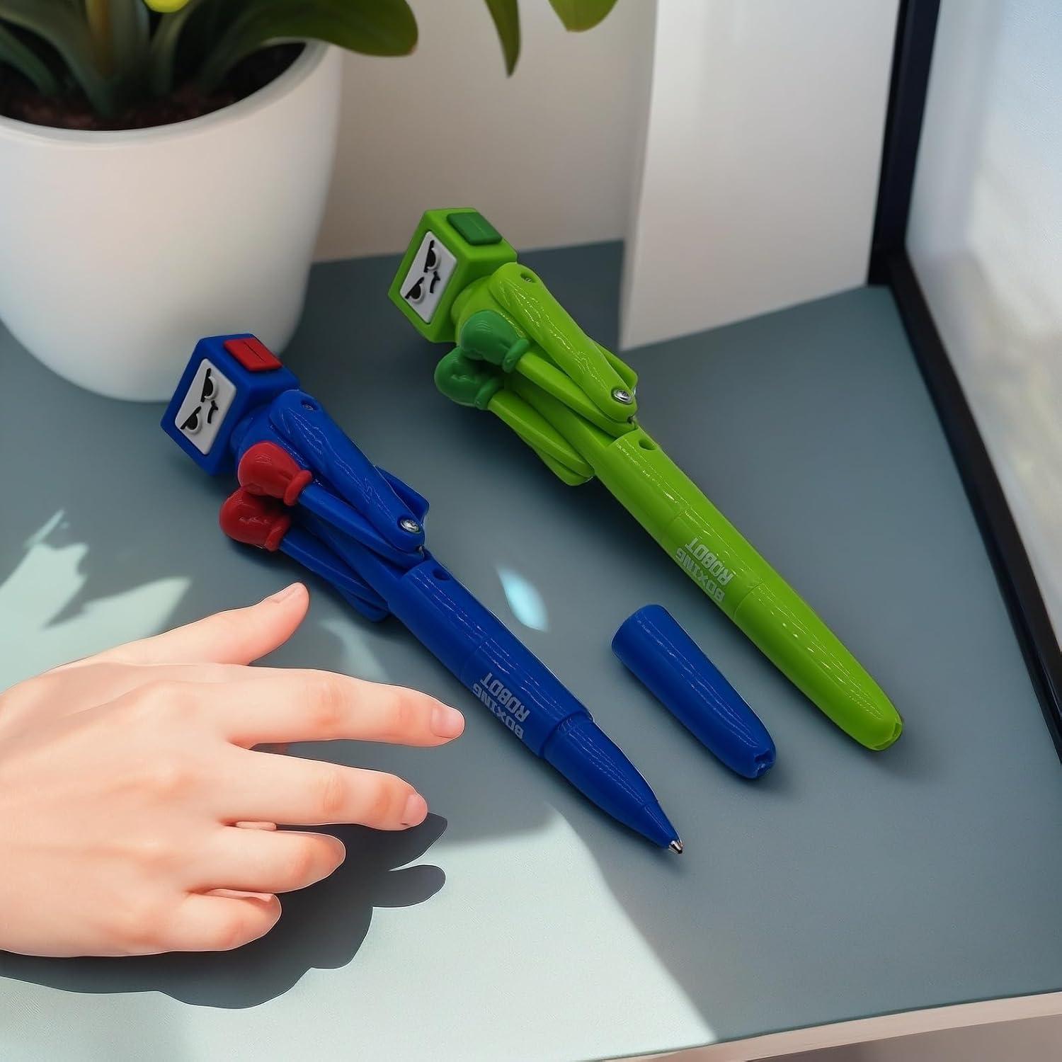Bolígrafo de Boxeo Robot NANYKZ - 2PCS - Azul y Verde 1.0mm