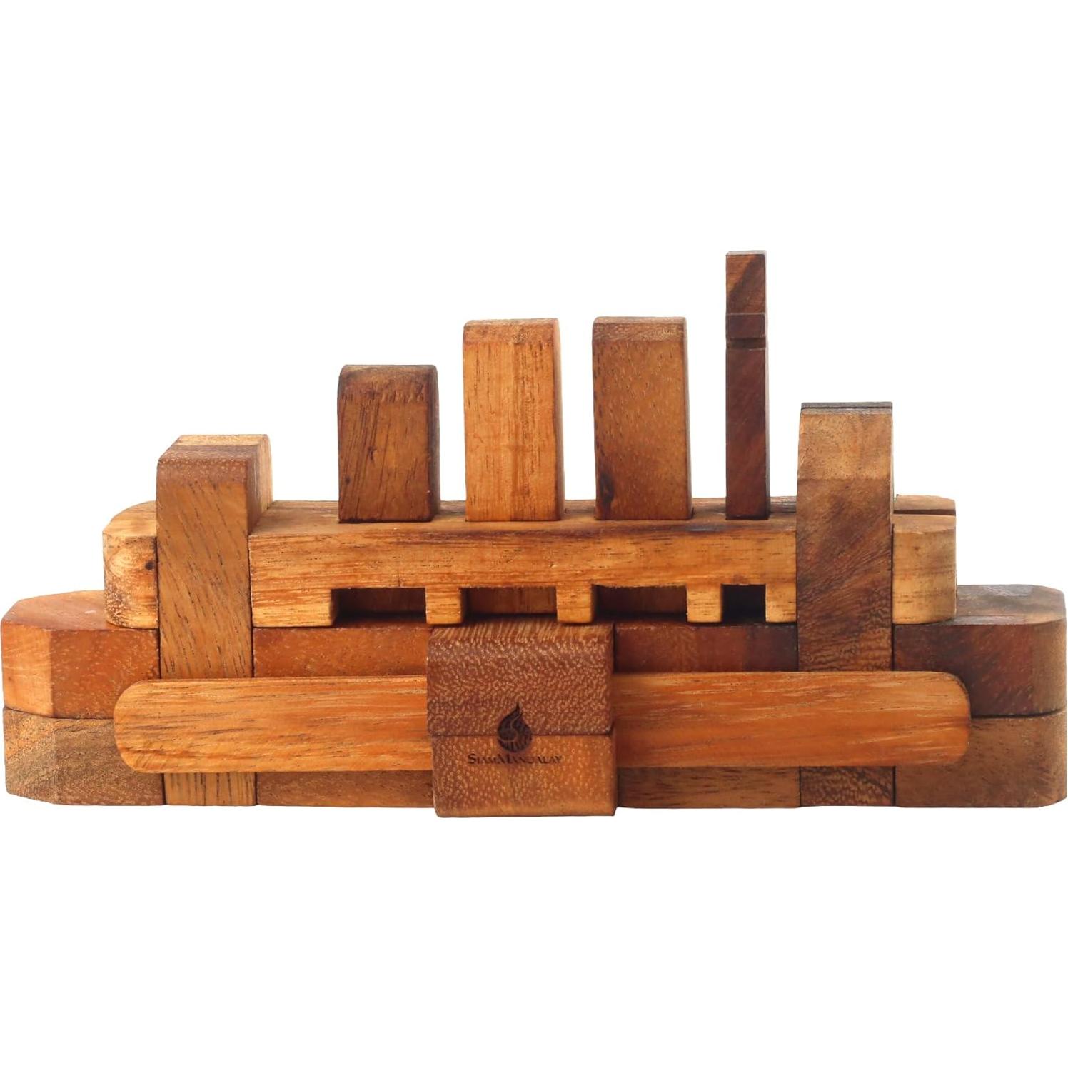 Rompecabezas de madera Kumiki Barco - Hecho a mano 3D para adultos