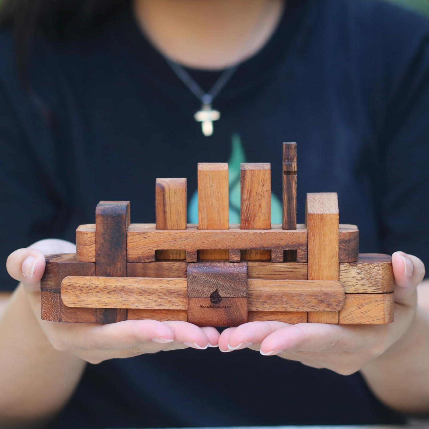 Rompecabezas de madera Kumiki Barco - Hecho a mano 3D para adultos