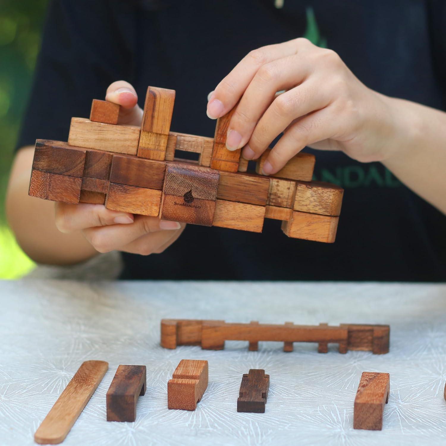 Rompecabezas de madera Kumiki Barco - Hecho a mano 3D para adultos