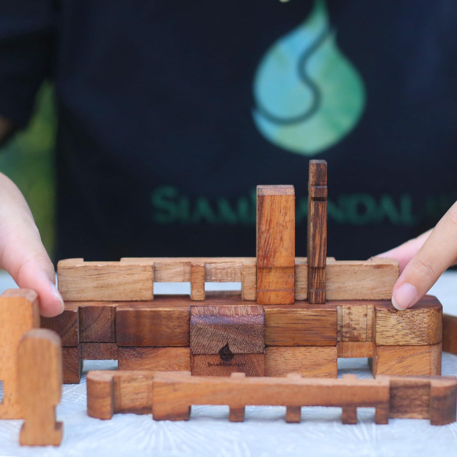 Rompecabezas de madera Kumiki Barco - Hecho a mano 3D para adultos