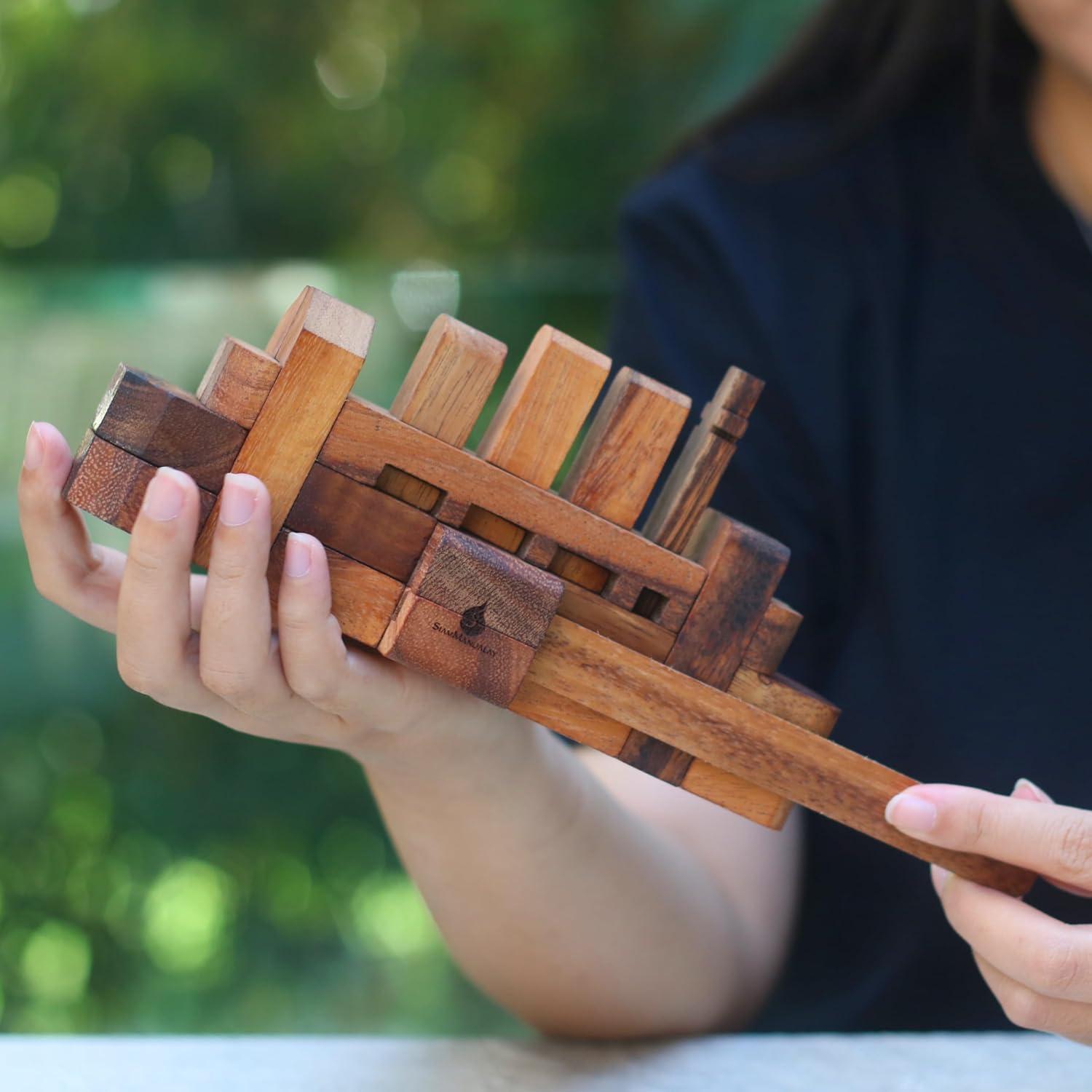 Rompecabezas de madera Kumiki Barco - Hecho a mano 3D para adultos