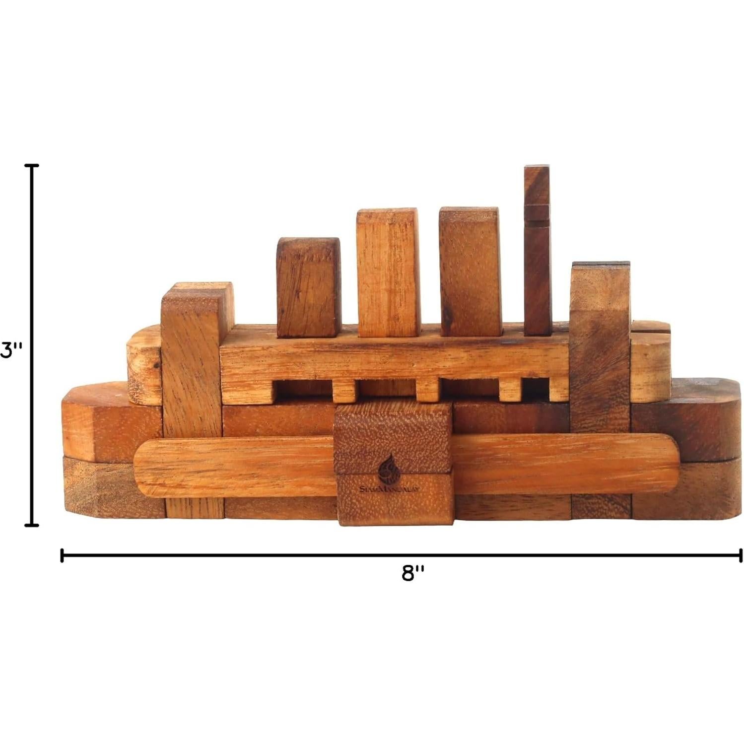 Rompecabezas de madera Kumiki Barco - Hecho a mano 3D para adultos