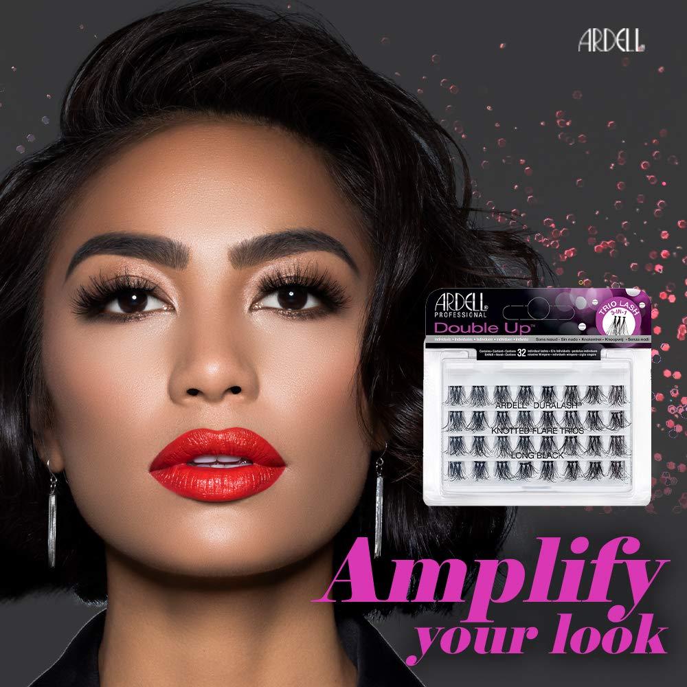Pestañas Postizas Ardell Doble Trio Individuales Largo Negro - Paquete de 4