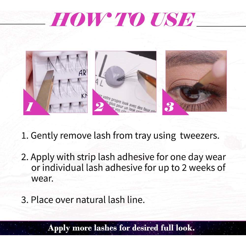 Pestañas Postizas Ardell Doble Trio Individuales Largo Negro - Paquete de 4