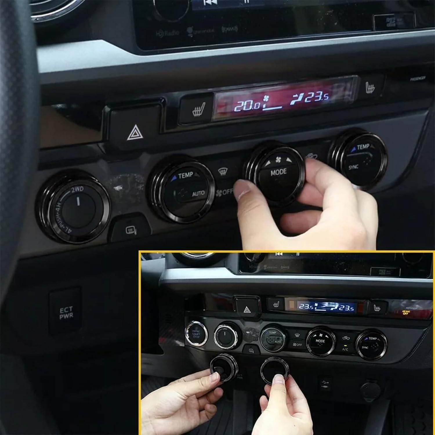 Cubiertas de Perillas de AC AuTK para Toyota Tacoma 2016-2023 - 4 Piezas Negras