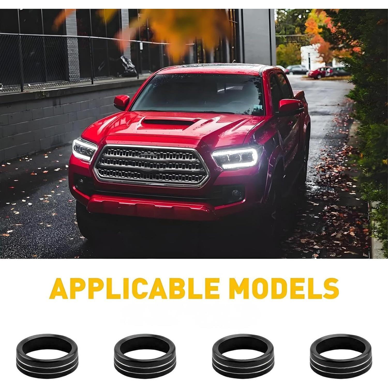 Cubiertas de Perillas de AC AuTK para Toyota Tacoma 2016-2023 - 4 Piezas Negras