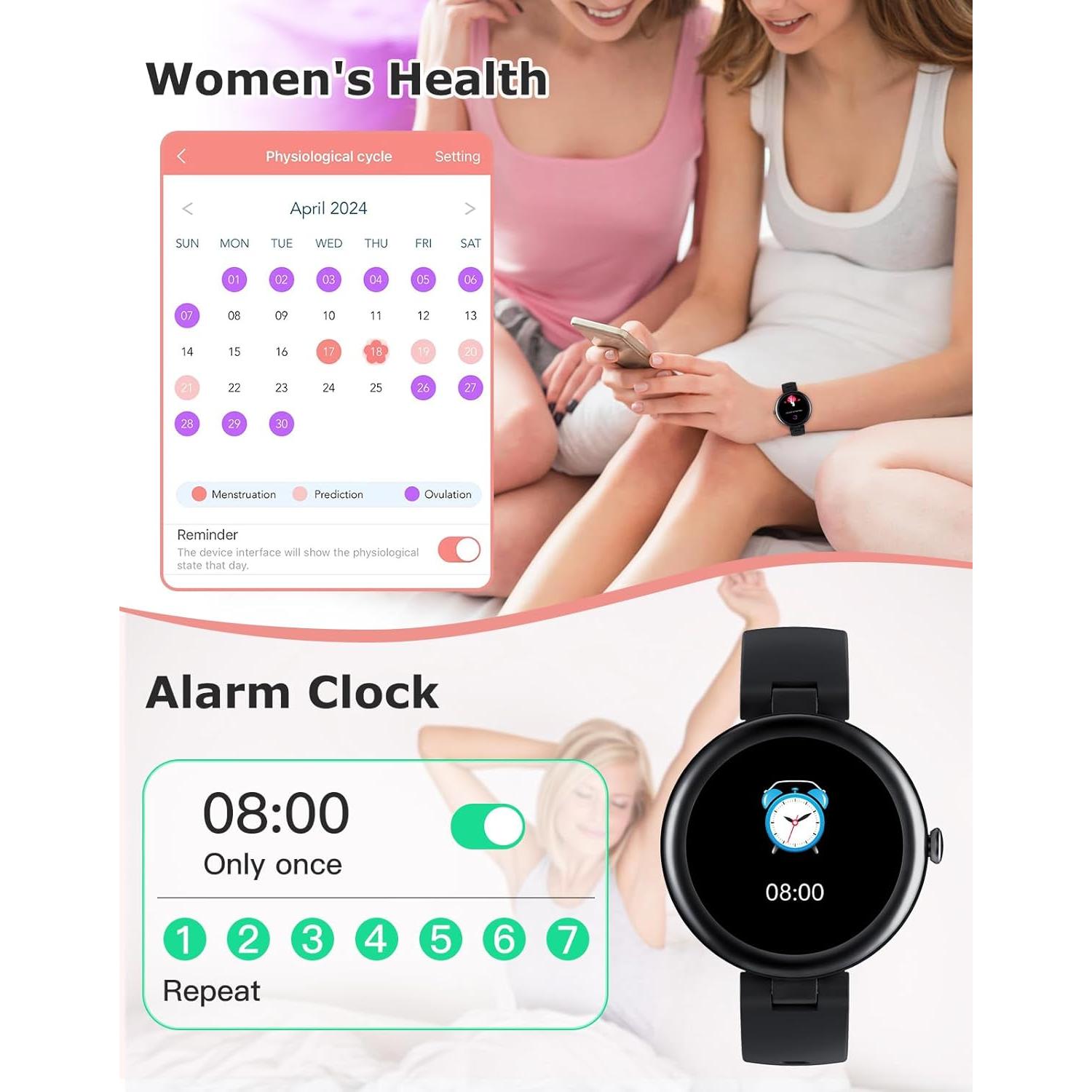 Reloj Inteligente SHANG WING Lynn para Mujeres - Fitness, Llamadas, Monitor Cardíaco, Impermeable