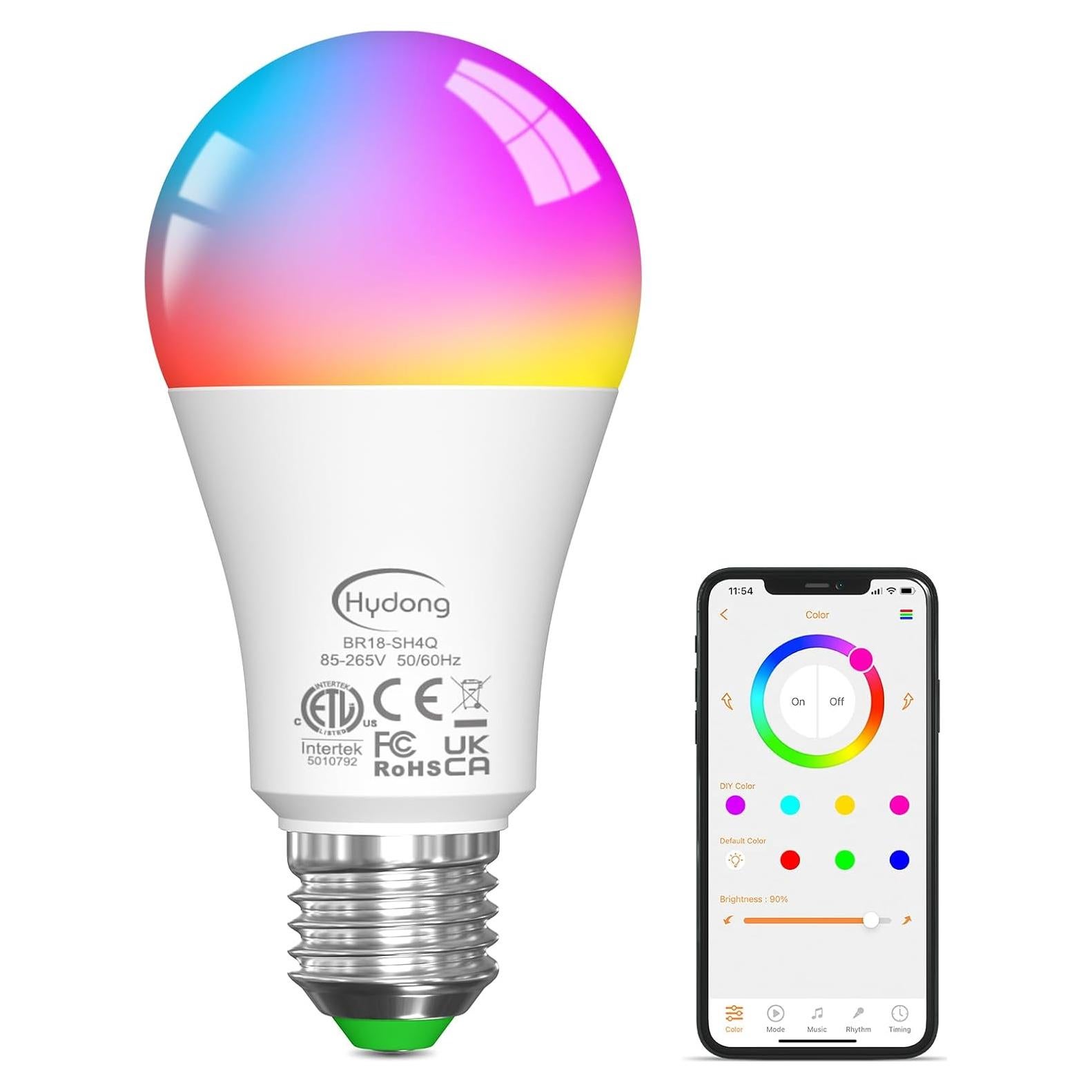 Bombilla Inteligente LED E26 15W HYDONG RGB Control Alexa