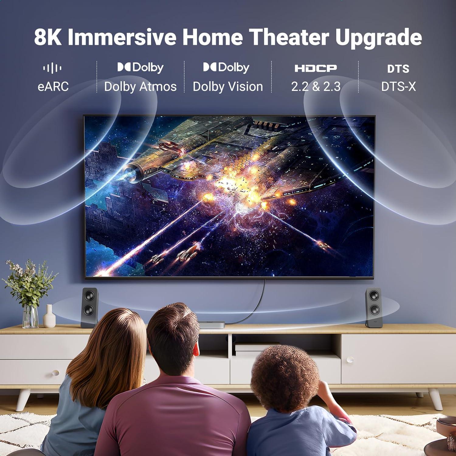 Cable HDMI 2.1 UGREEN 2.0M Ultra Alta Velocidad 8K 48Gbps