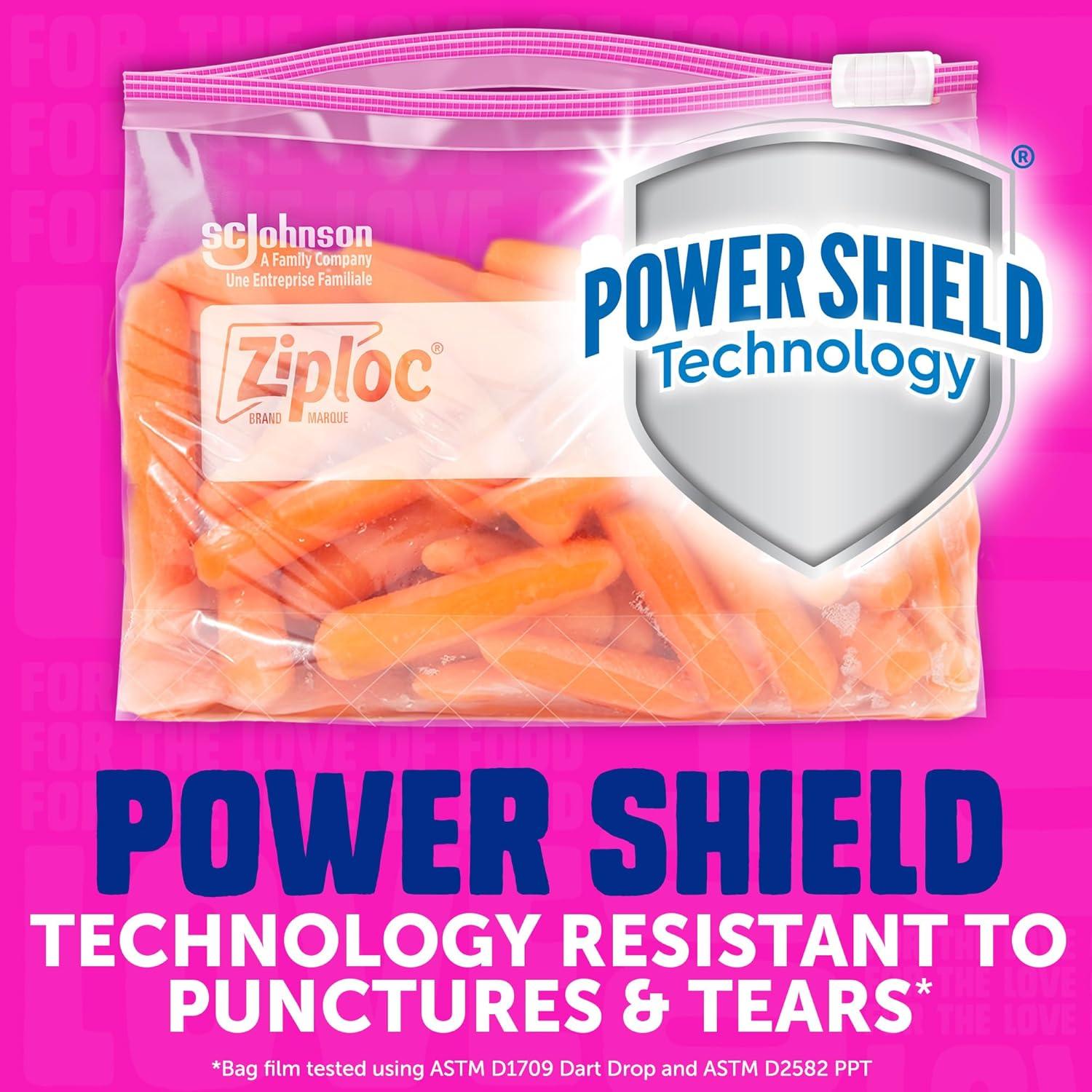 Ziploc Gallon Food Storage Slider Bags, Power Shield Technology for More Durability, 18 Count