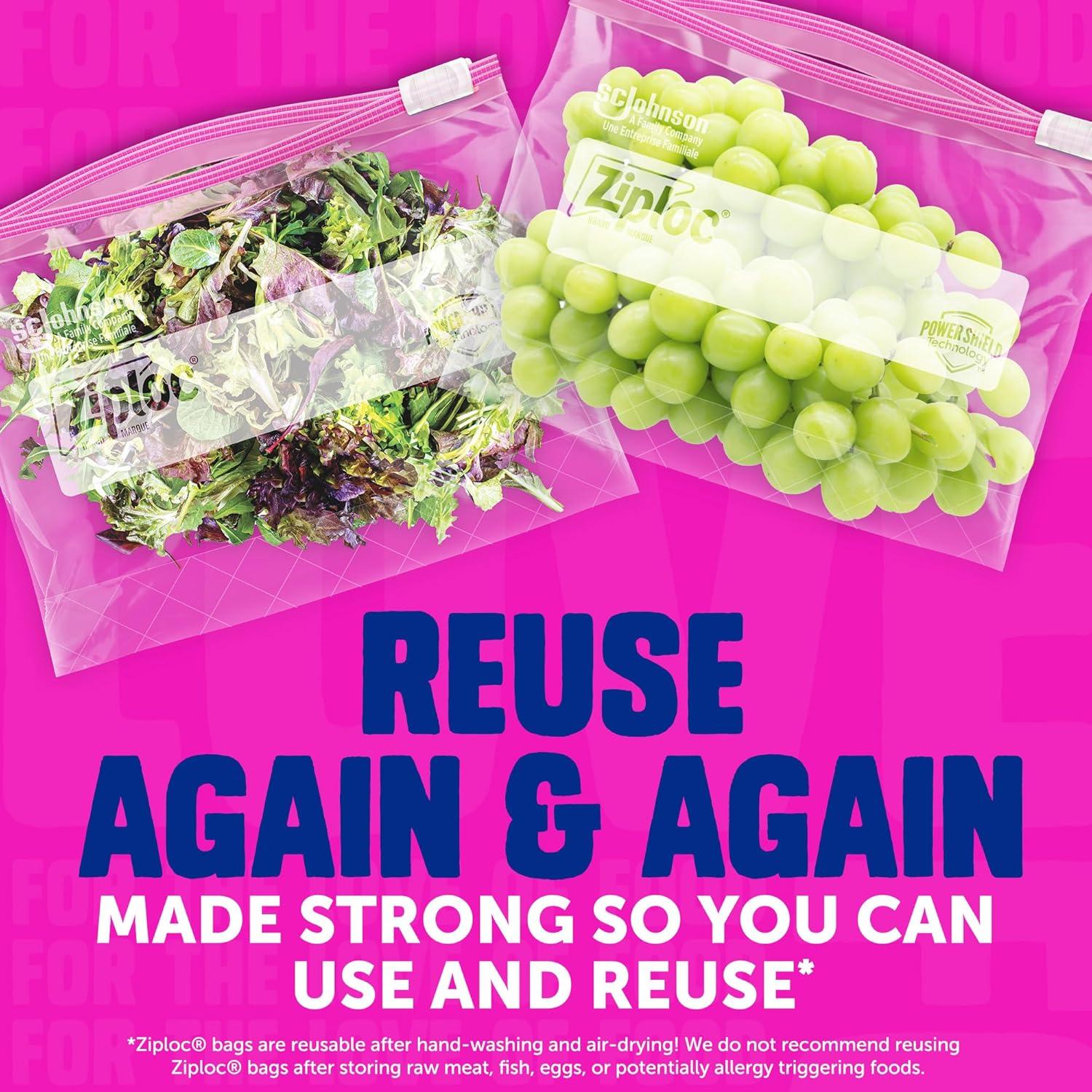 Ziploc Gallon Food Storage Slider Bags, Power Shield Technology for More Durability, 18 Count