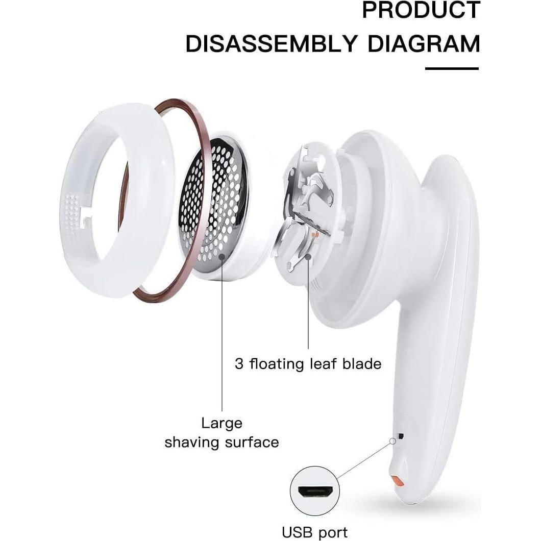 Quitapelusas Recargable LtYioe Oro con Cuchillas de Acero Inoxidable