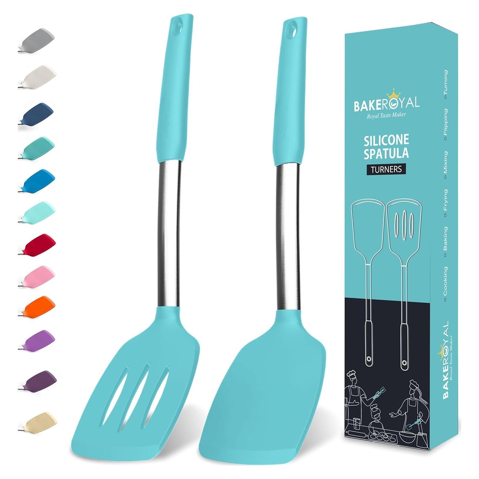 Juego de Espátulas de Silicona BakeRoyal 2 Piezas Aqua