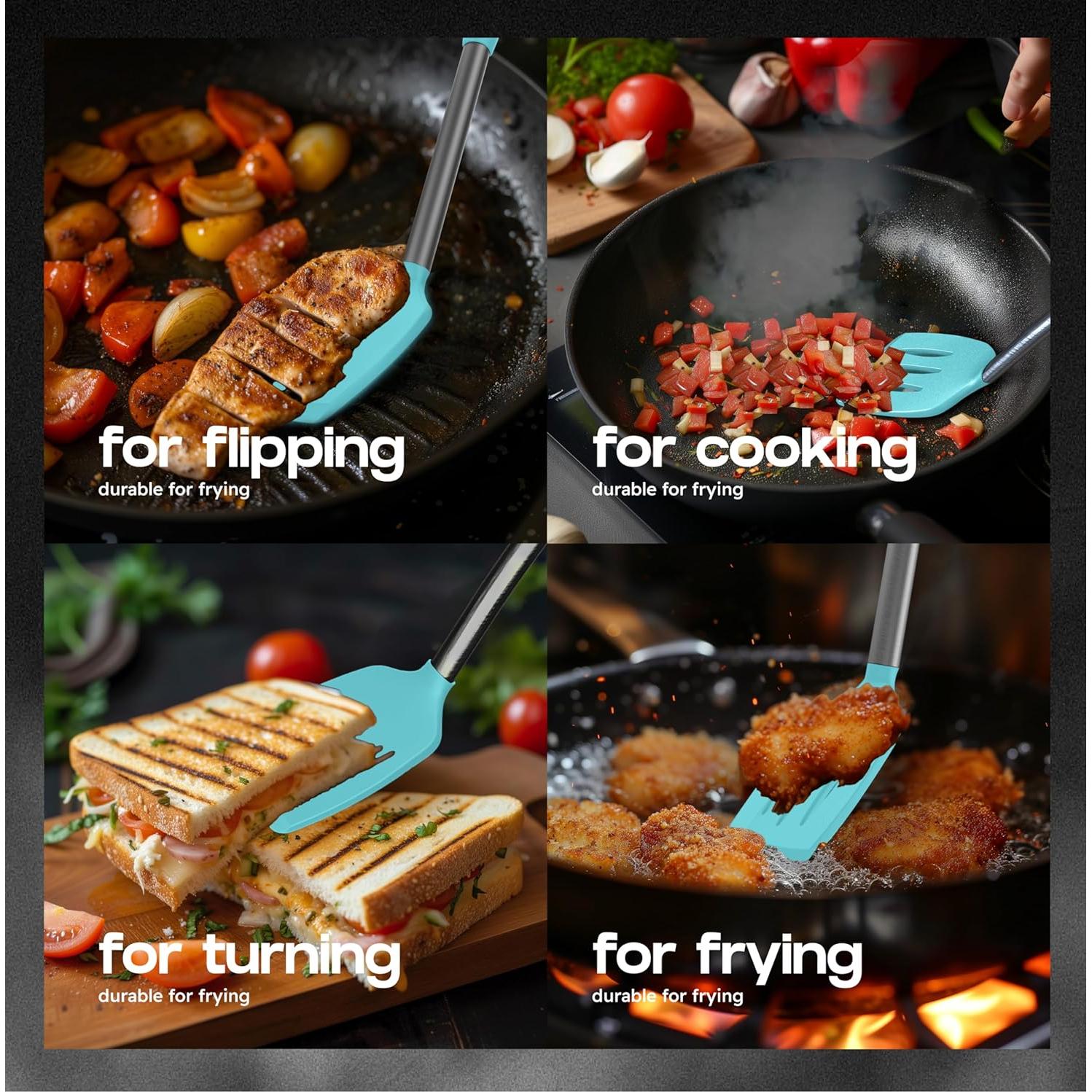 Juego de Espátulas de Silicona BakeRoyal 2 Piezas Aqua