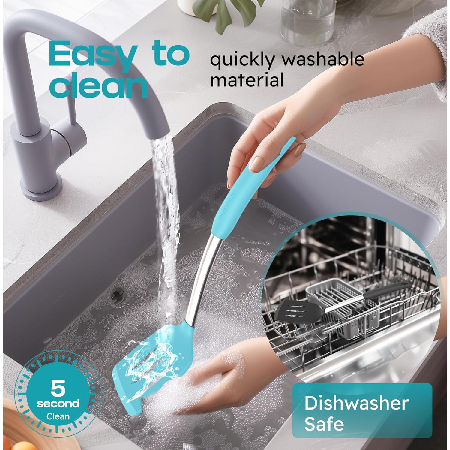 Juego de Espátulas de Silicona BakeRoyal 2 Piezas Aqua