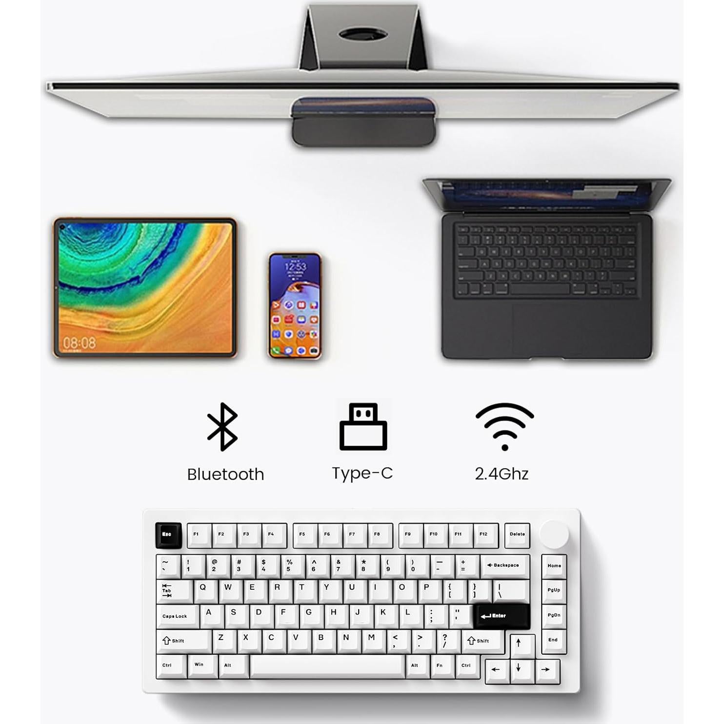 Teclado Mecánico MonsGeek M1 V5 75% Aluminio RGB 8000mAh