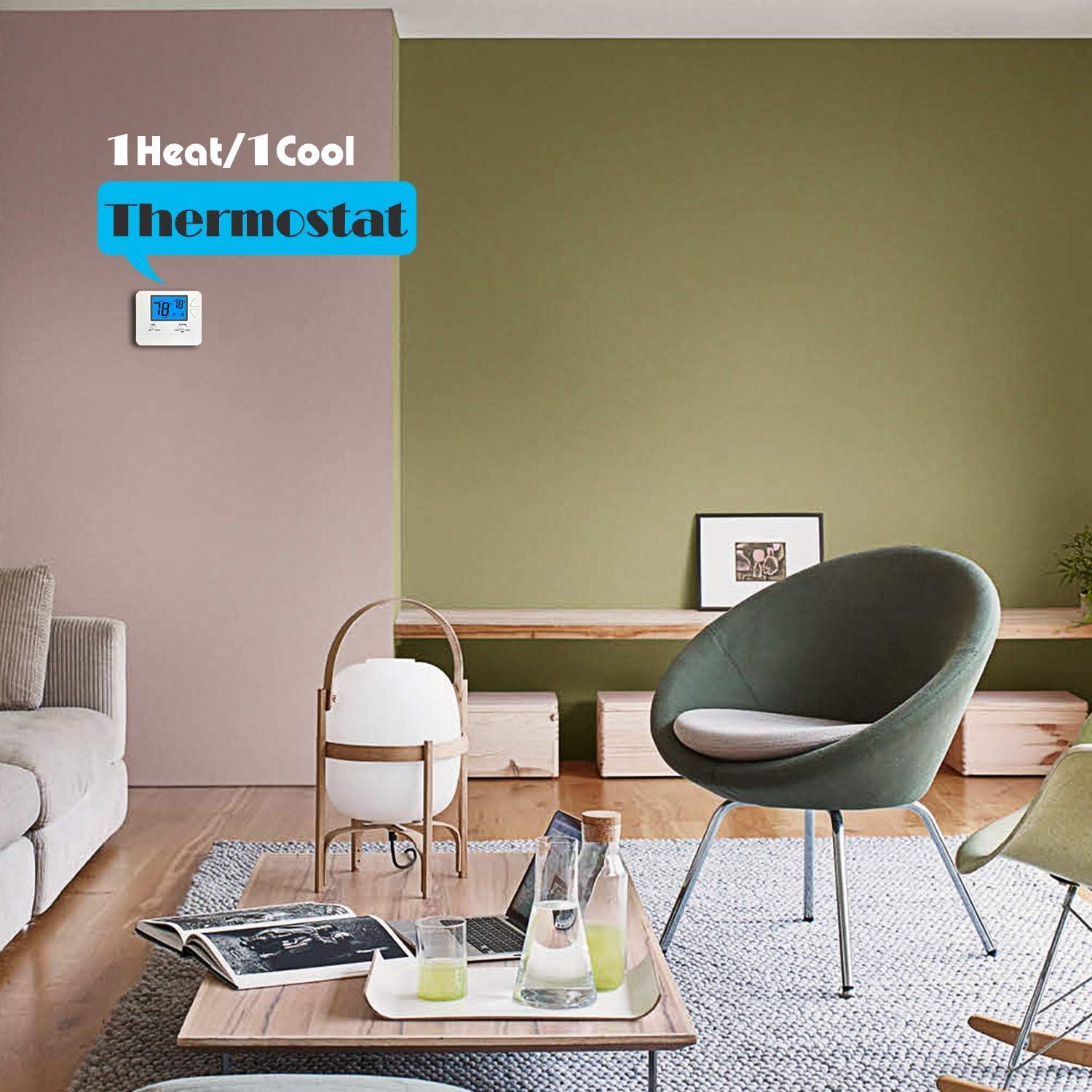 Termostato No Programable Suuwer S701 1 Calor 1 Frío Retroiluminado