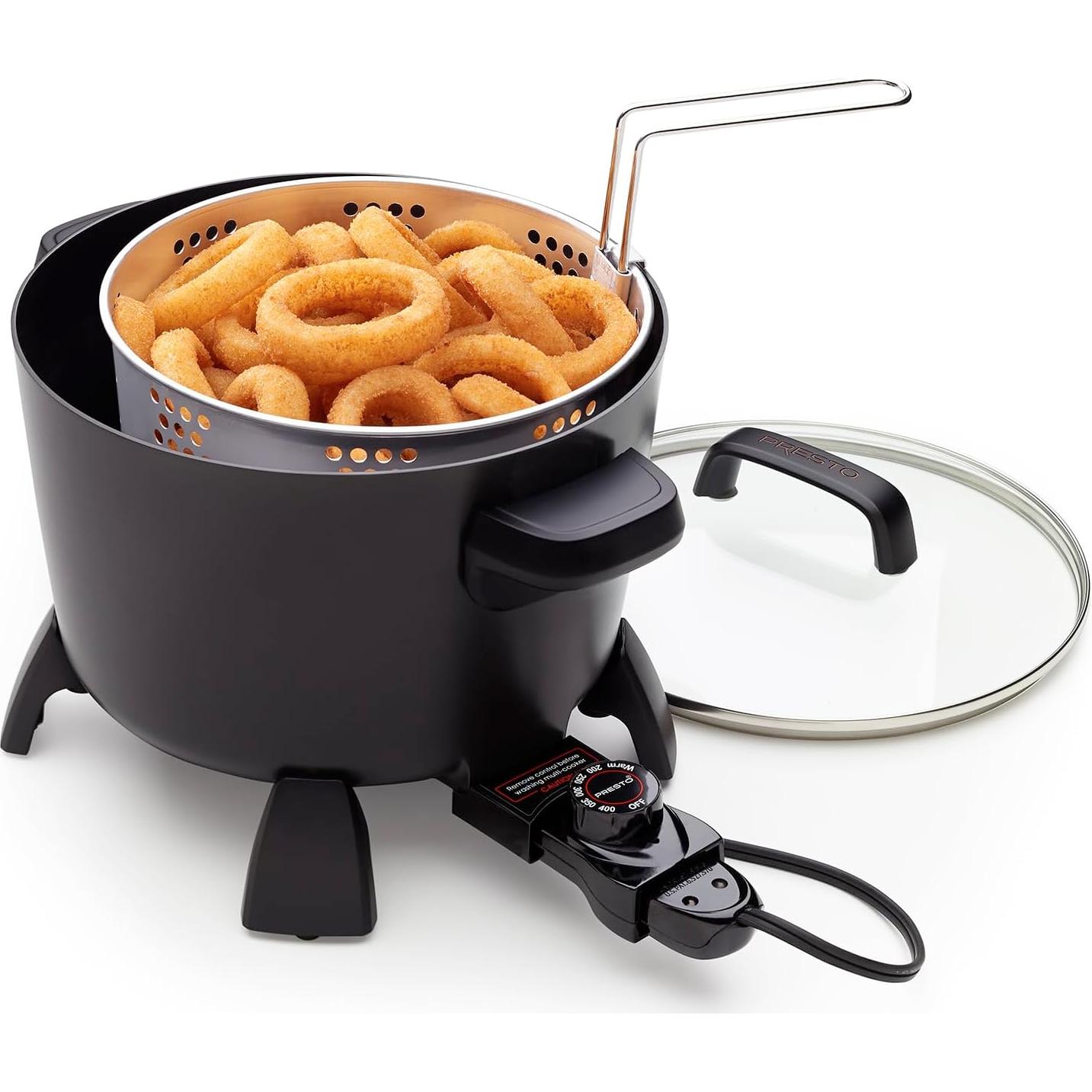 Presto Olla Grande 8 Cuartos Multi-Cocinera Negra