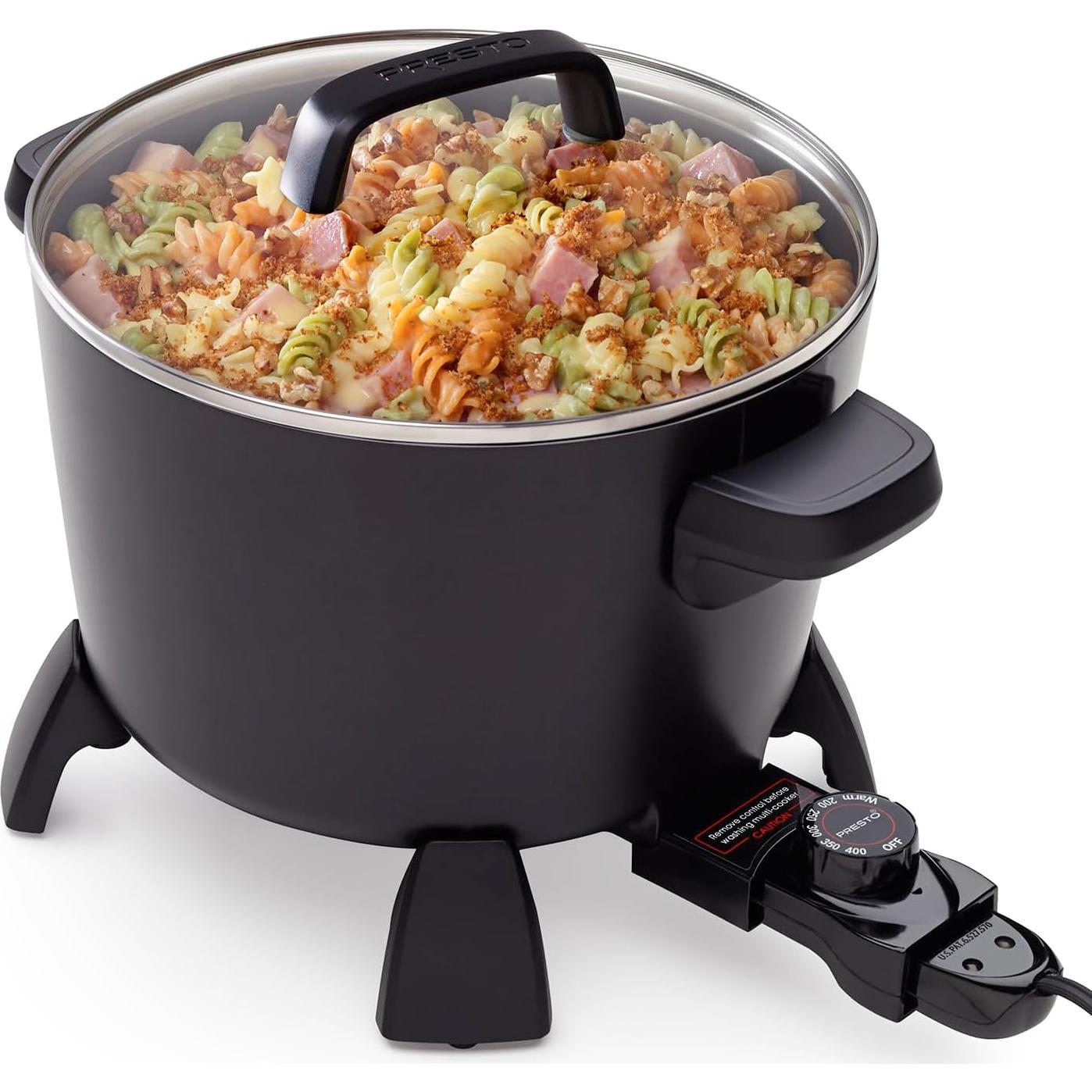 Presto Olla Grande 8 Cuartos Multi-Cocinera Negra