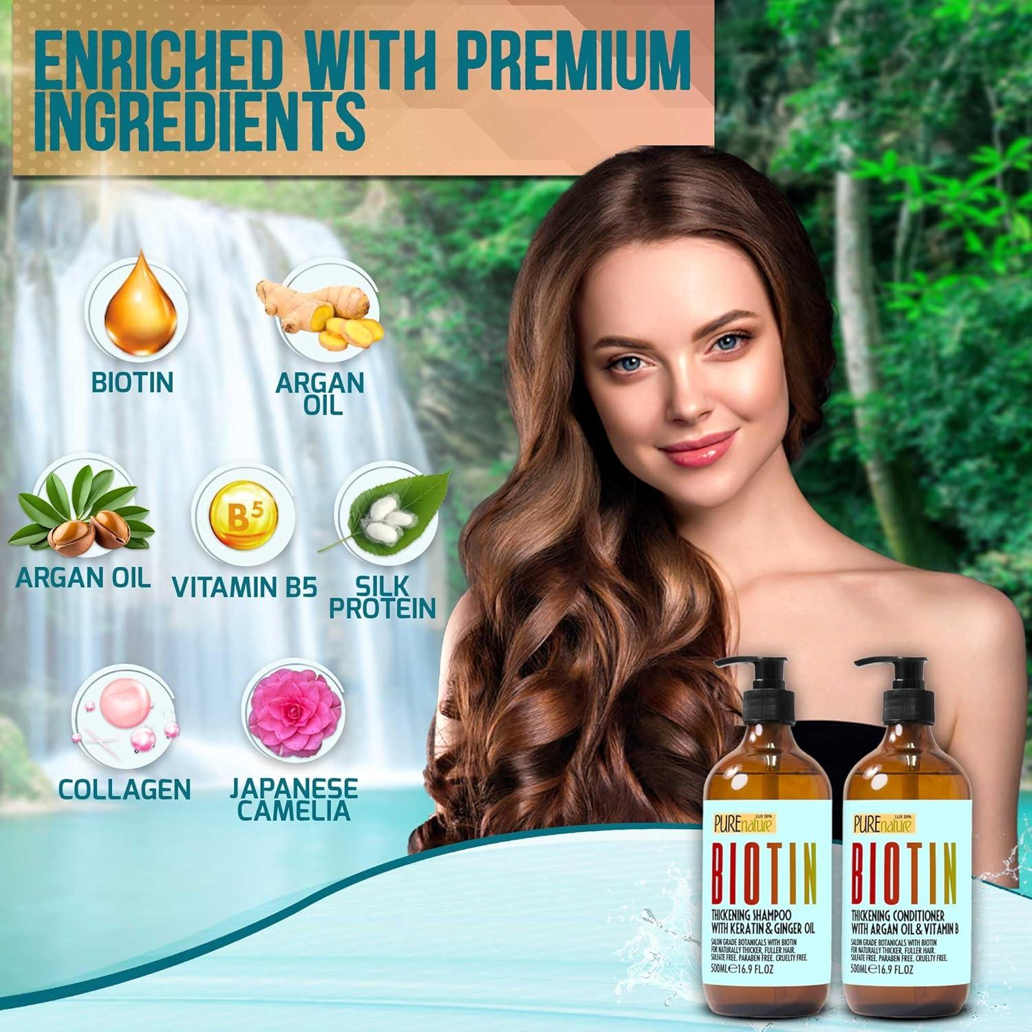 Conjunto Champú y Acondicionador Biotina Pure Nature 226g