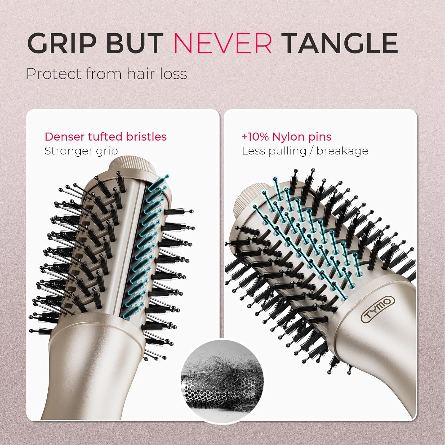 Cepillo Secador TYMO 2.0 - Aire Caliente 2" Dorado, 0.27 kg