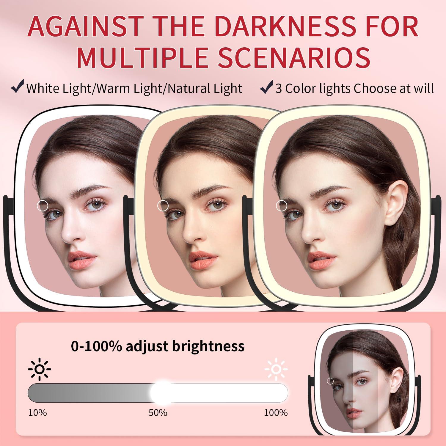 Espejo de Maquillaje Iluminado Vanmirr 21.6 cm 1x/10x Ajustable