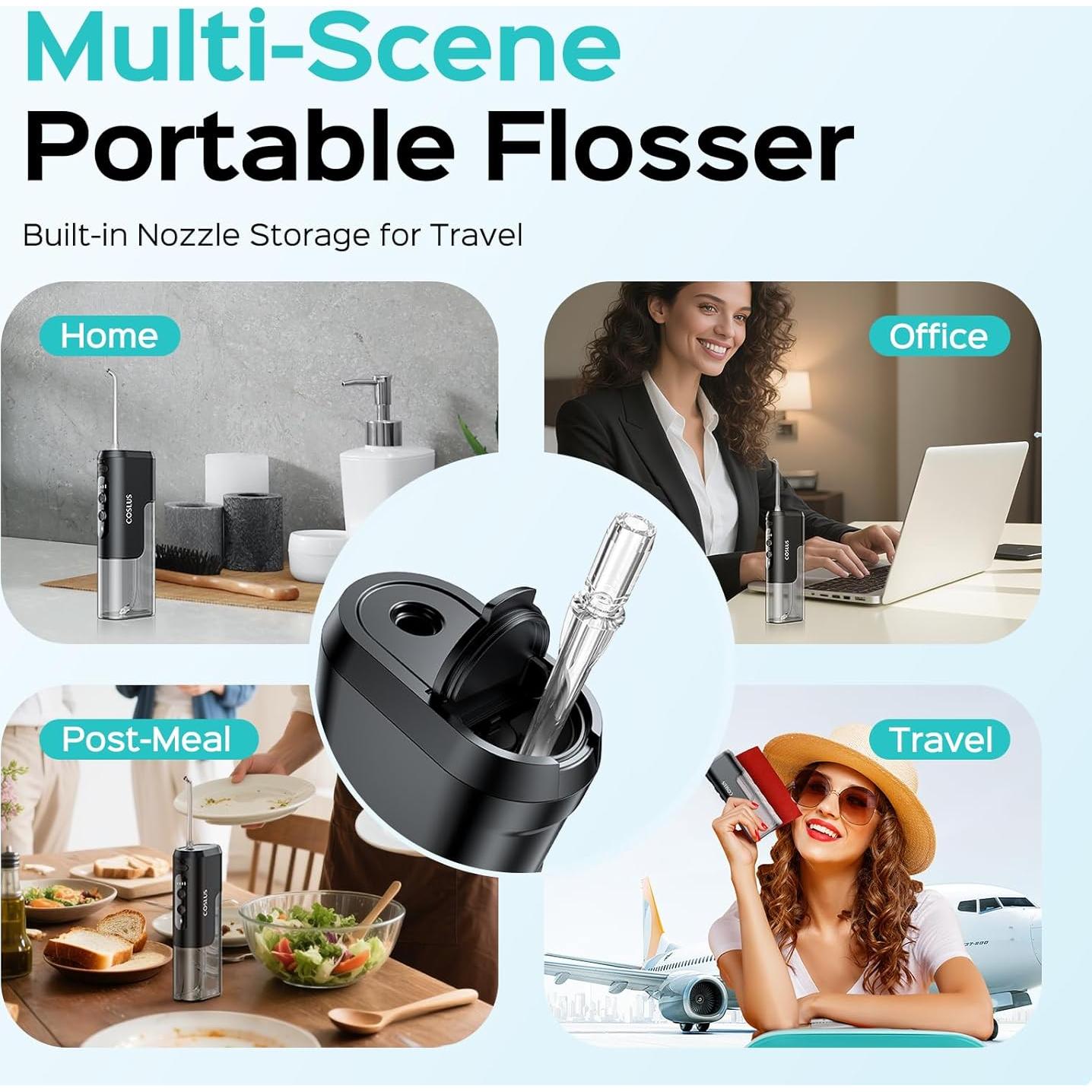 Irrigador Oral Inalámbrico COSLUS T40 Mini Portátil Negro